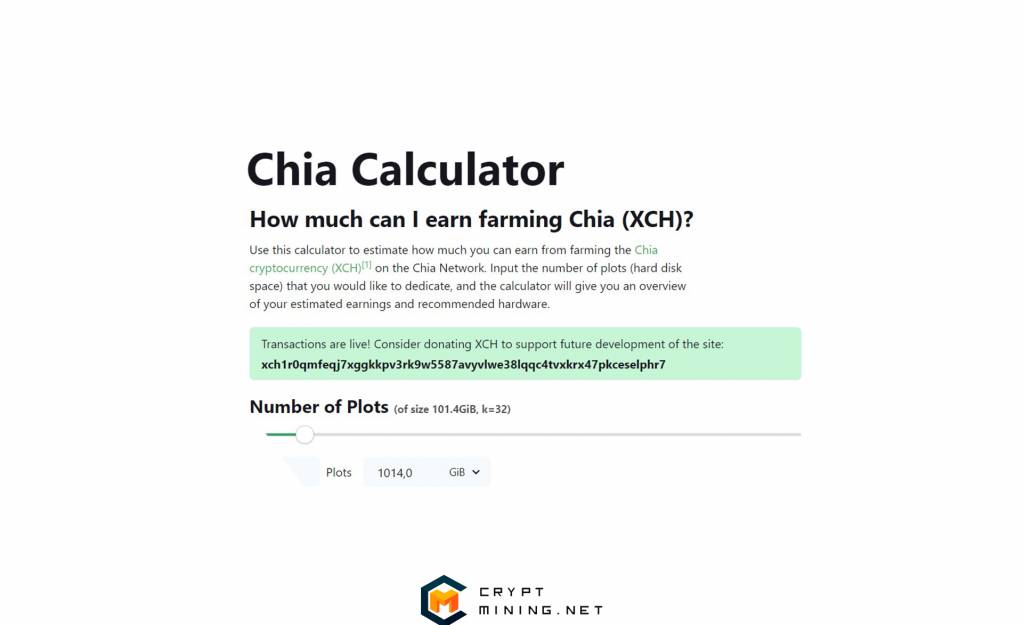 Калькулятор Chia